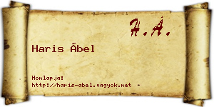 Haris Ábel névjegykártya